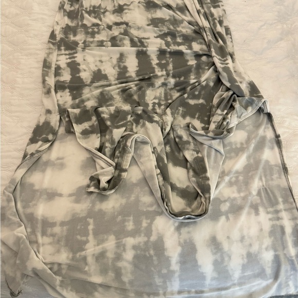 Style & Co. Shirt Sleeve Tie Dyed Maxi Dress Misses size L. Gray ‘ white. NWOT - Picture 6 of 9
